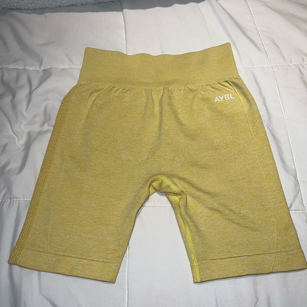 AYBL Yellow Athletic Shorts with Elastic Waistband